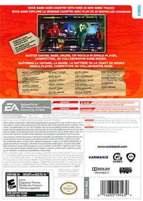 Rock Band - Country Track Pack 2 box cover back